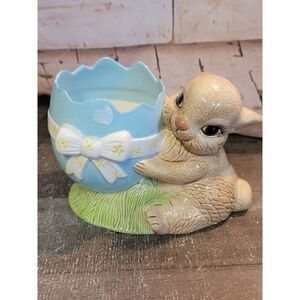 Baby bunny Easter egg ceramic home decor spring figure